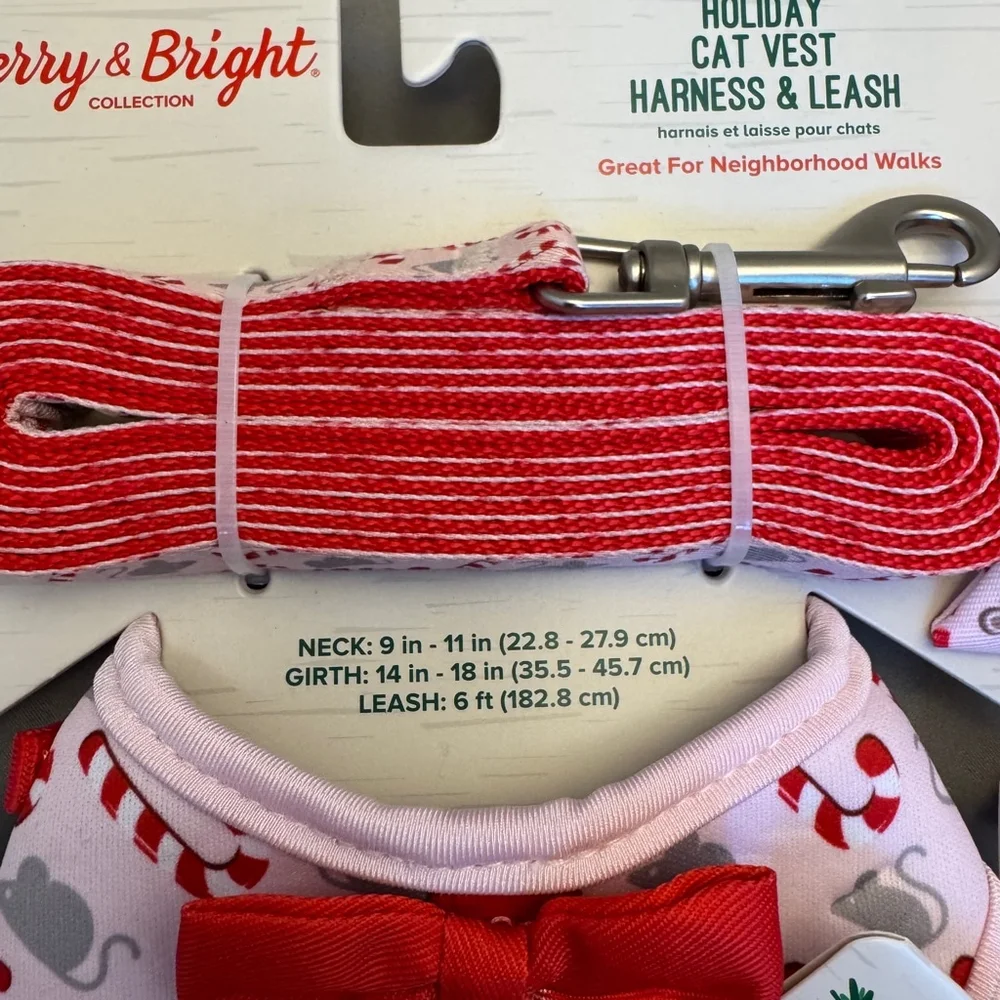 Holiday Cat Harness, Leash, Collar Matching Set Christmas XS NWT Kitty Set - Picture 2 of 5